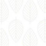 Makower - Essentials - Leaf - White on white