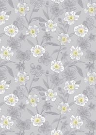 Lewis & Irene - Botanic Garden - Rambling floral on lightest grey