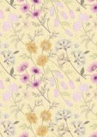 Lewis & Irene - Botanic Garden - Garden floral on pale yellow