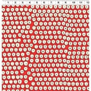 Clothworks - All my Heart by Iron Orchid Designs - Love Typewriter keys FAT QUARTERS ONLY