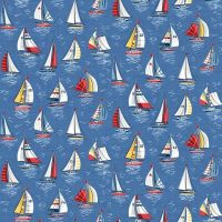 Makower - Nautical - Yachts on Blue