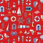 Makower - Nautical - Icons on Red