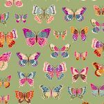 Makower - Luxe - Butterflies Green