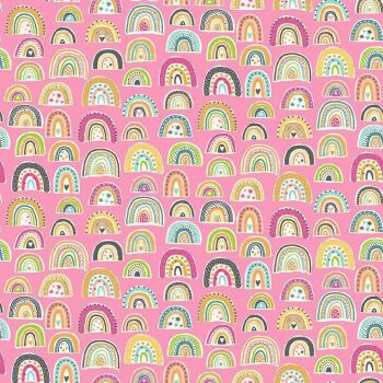 Makower - In the Jungle - Rainbows Pink
