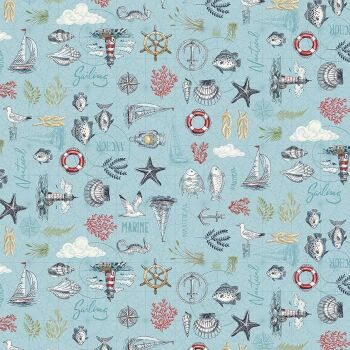 Makower - High Tide - Maritime on Light Blue