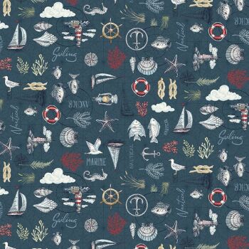 Makower - High Tide - Maritime on Dark Blue