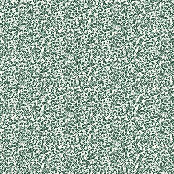 Makower - Scandi Christmas - Green Holly on cream