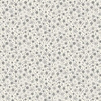 Makower - Scandi Christmas - Grey Stars on cream