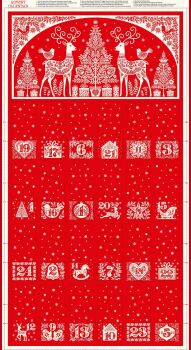 Makower - Scandi Christmas - Christmas Fold-up Advent Calendar panel