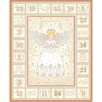 Makower - Angel - Christmas Advent Calendar panel Cream & Gold