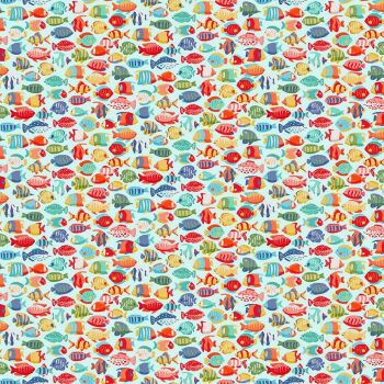 Makower - Deep Blue Sea - Fish Shoal on light blue