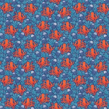 Makower - Deep Blue Sea - Octopus on dark blue