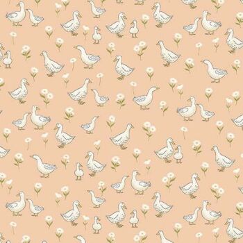 Makower - Little Ones - Ducks on Coral