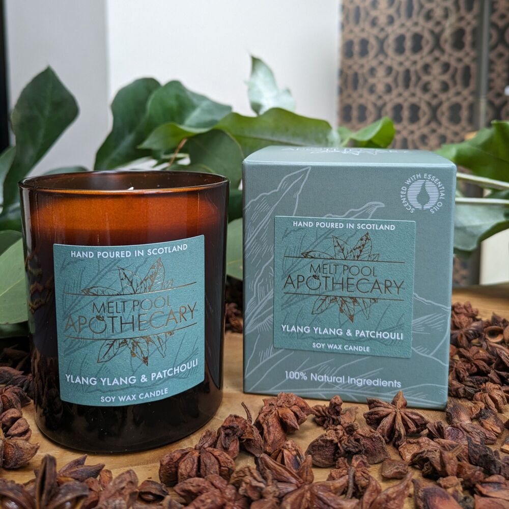 Ylang Ylang & Patchouli - Large Amber Jar Candle