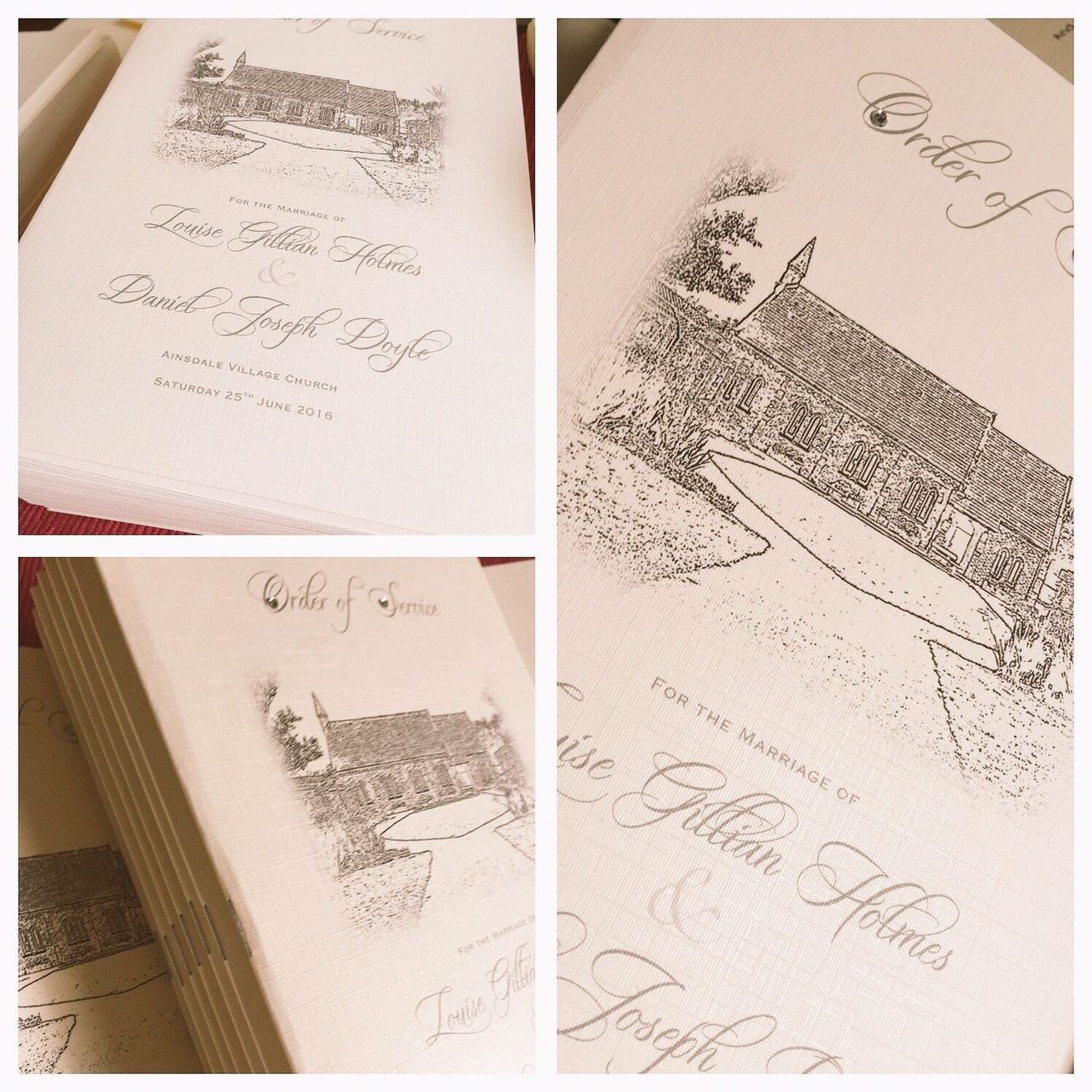 Order of service books printed with church picture