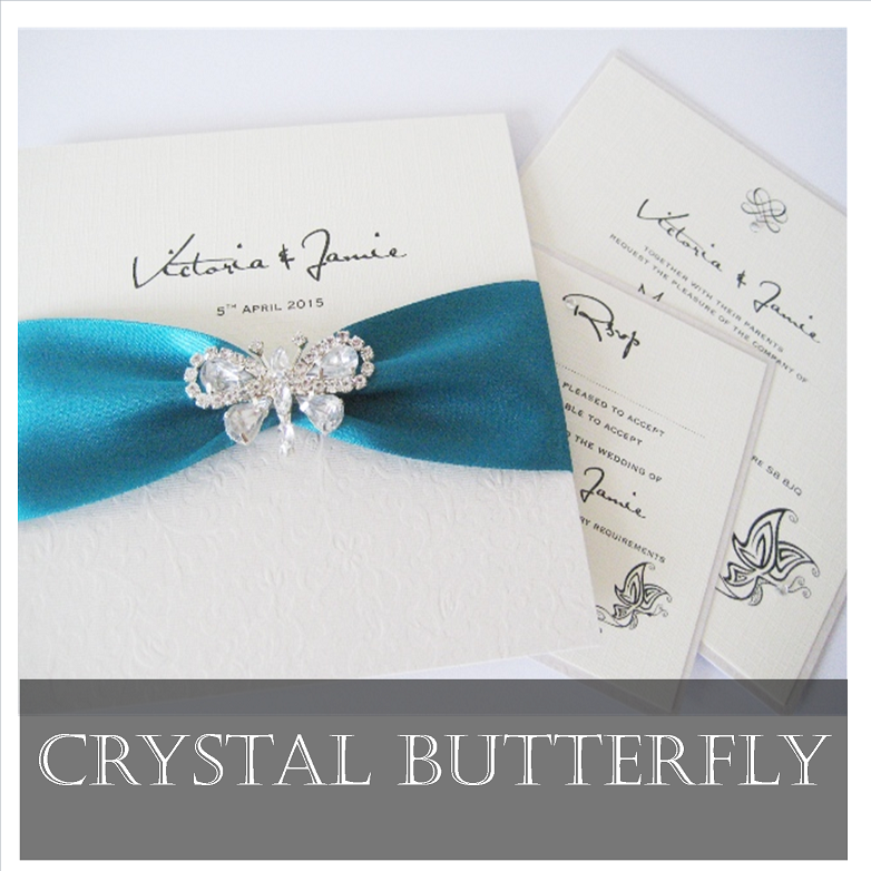 Butterfly wedding invitation sample