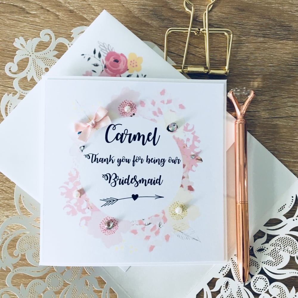 Thank You for being My Bridesmaids Maid of Honour Personalised Card