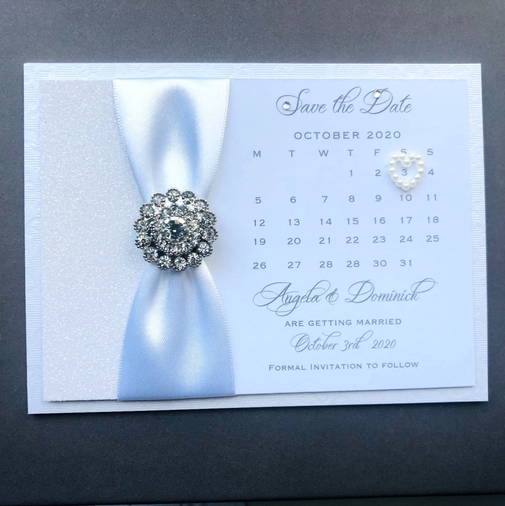 Diamante Save the Date Card Romance Collection