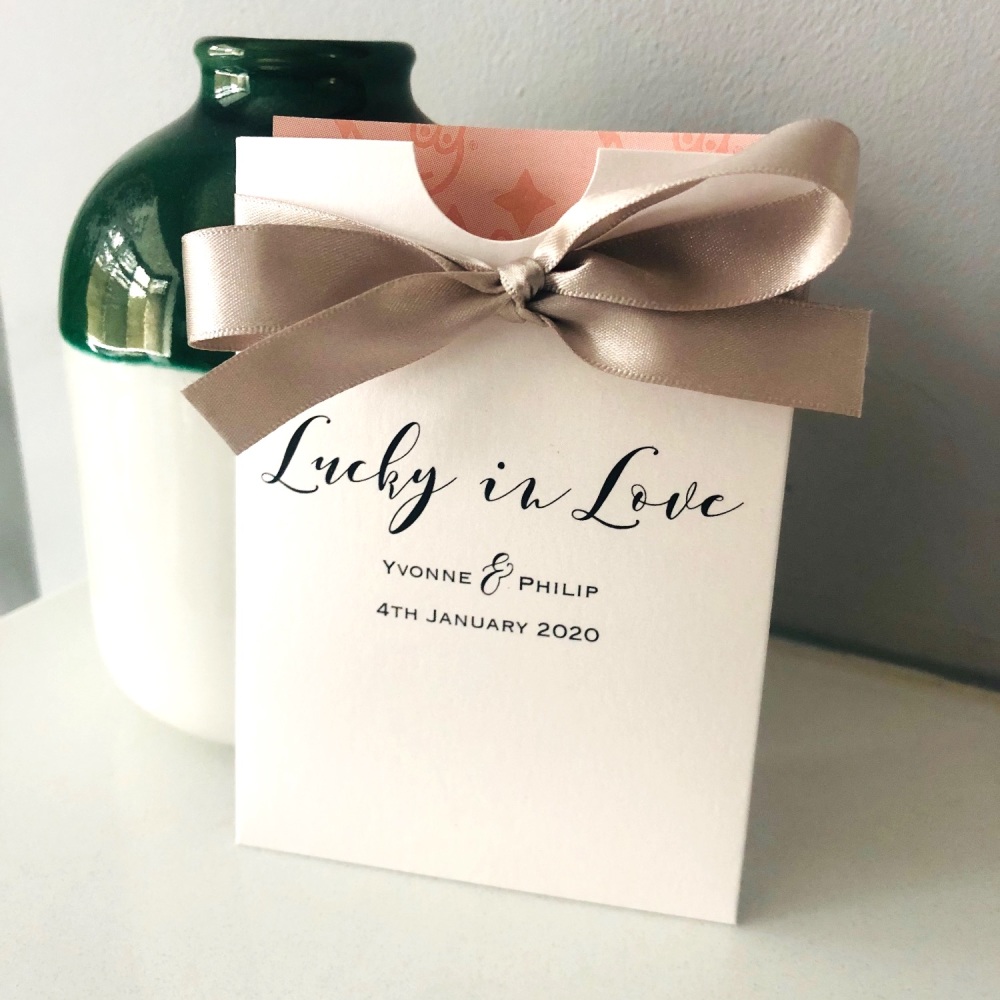 Personalised Lotto Scratchcard Wedding Favours Amor Designs