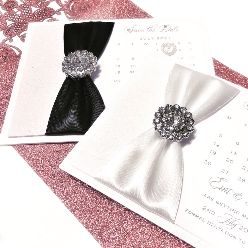Vintage Crystal Save the Date Card Romance Collection
