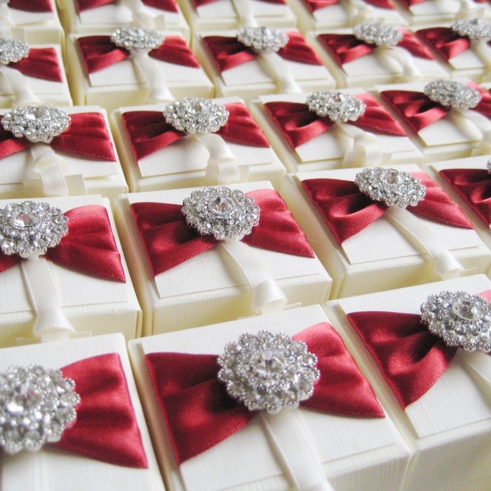 Luxury Diamante Wedding Favour Boxes Pack of Ten