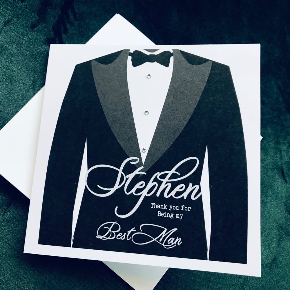 Best Man Black Tie Thank you Card