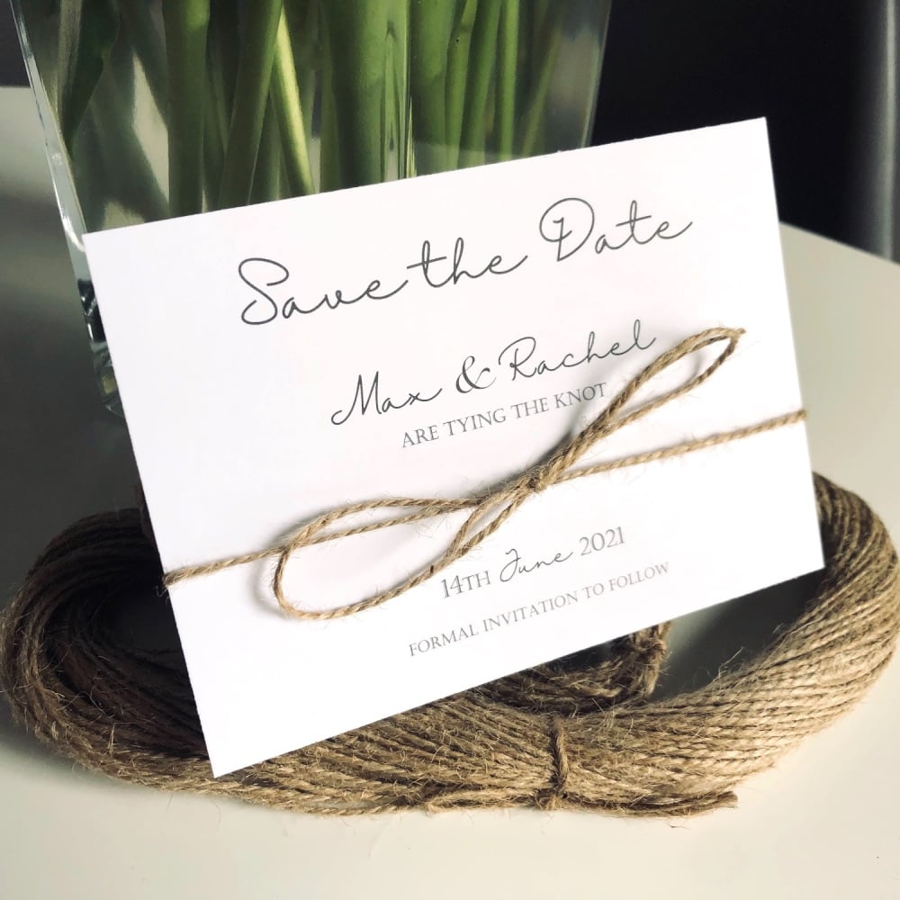 Rustic Save the Date Cards Pack of 10 Tying The Knot