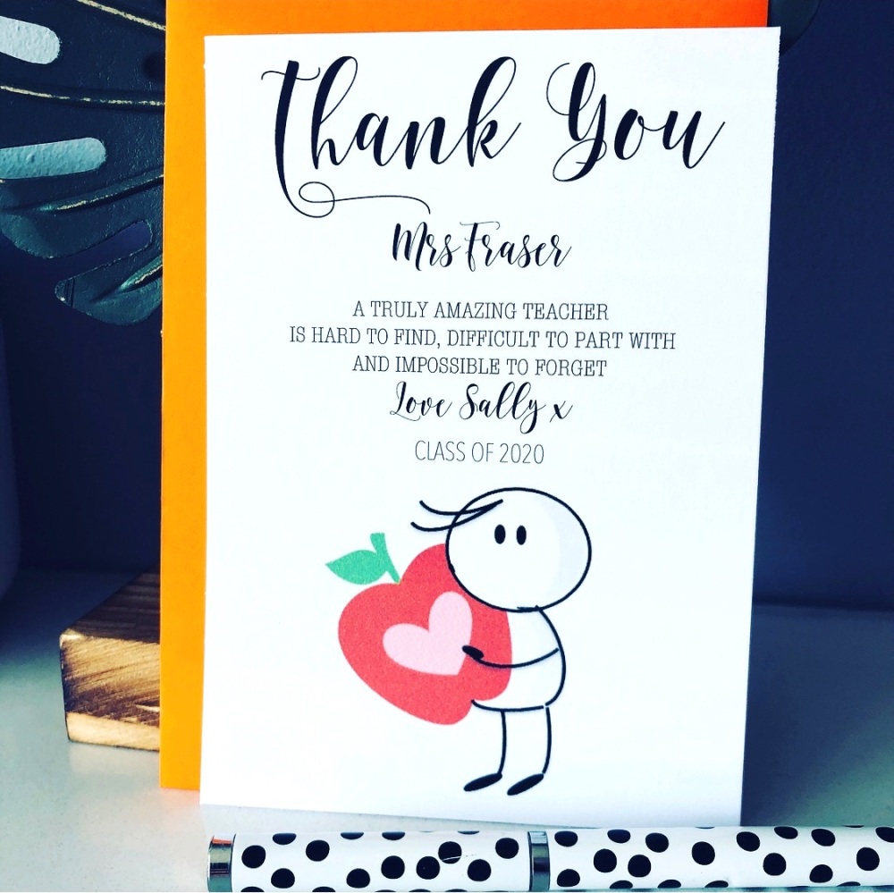 Personalised Thank You Cards For Amazing Teachers Amor Designs