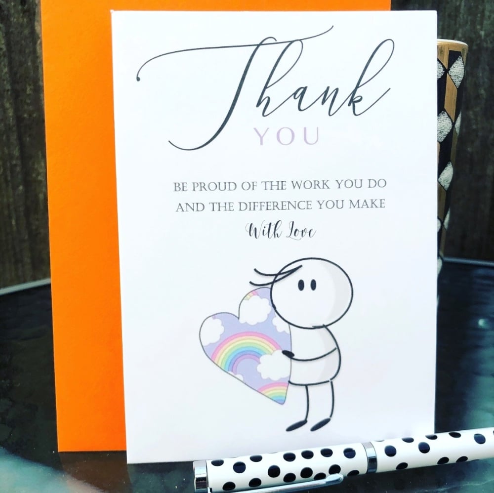 5 Thank You Appreciation Cards Personalised