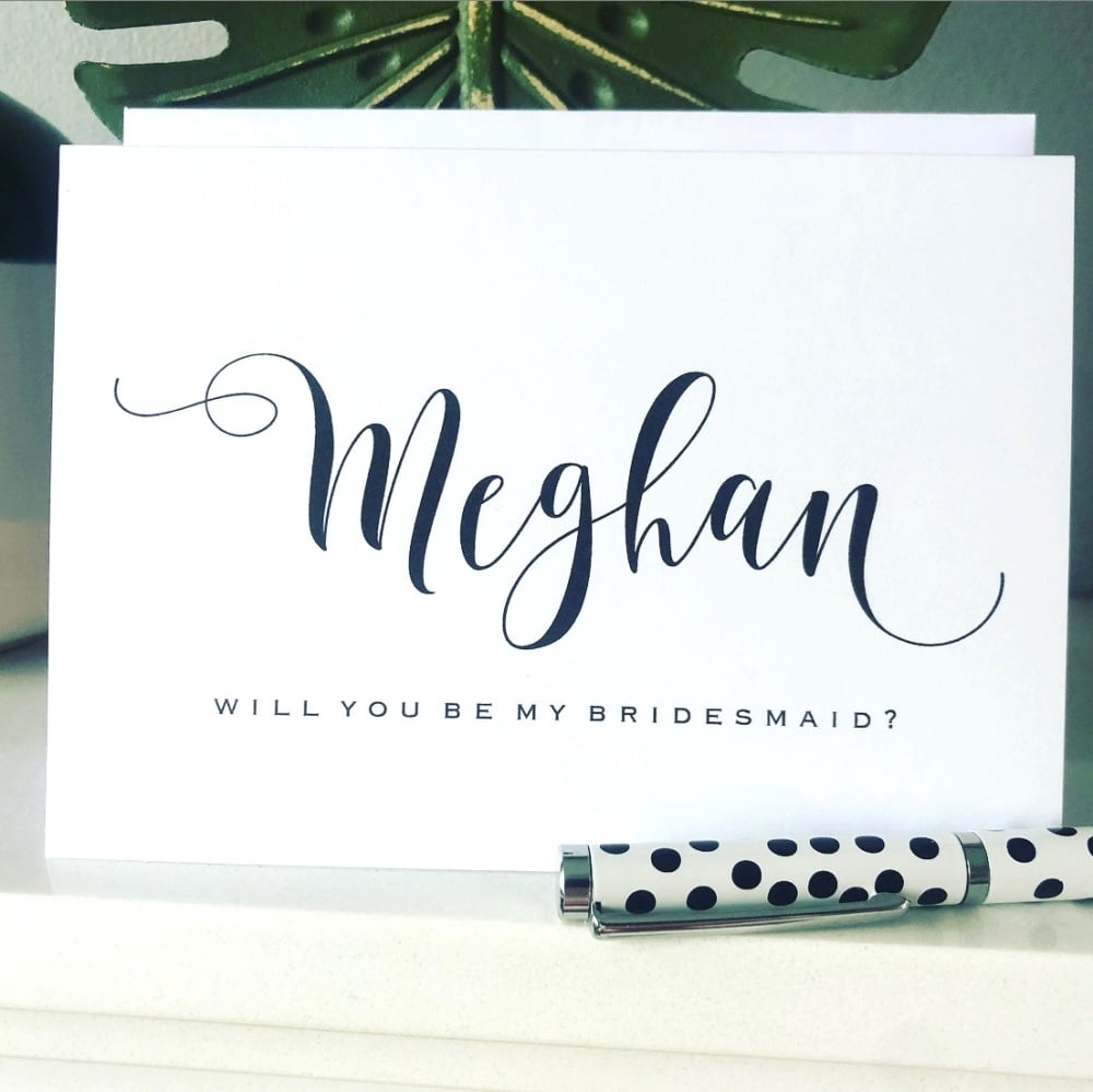 Will you be my Bridesmaid Beautiful Font Card