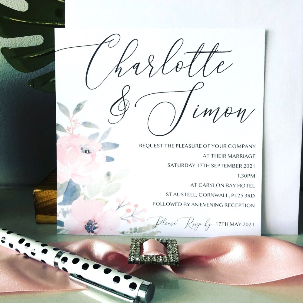 Modern Florals Wedding Invitation