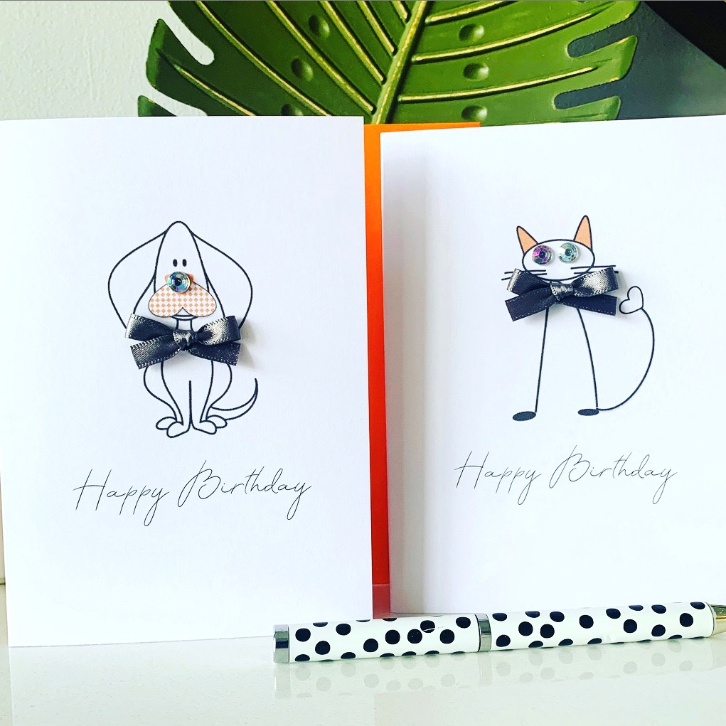 Birthday Multipack Cards Cat Dog Animal Pack of 8