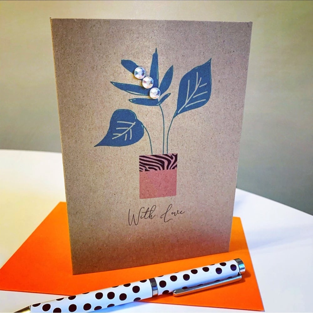 5 Plant Prints Blank Greetings Cards