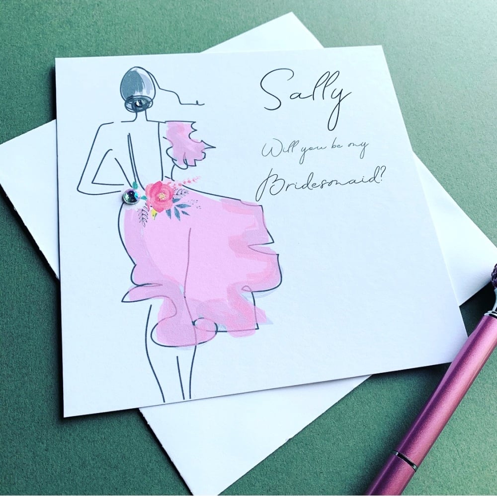 Will you be my Bridesmaid Card Personalised Wedding Proposal Invite