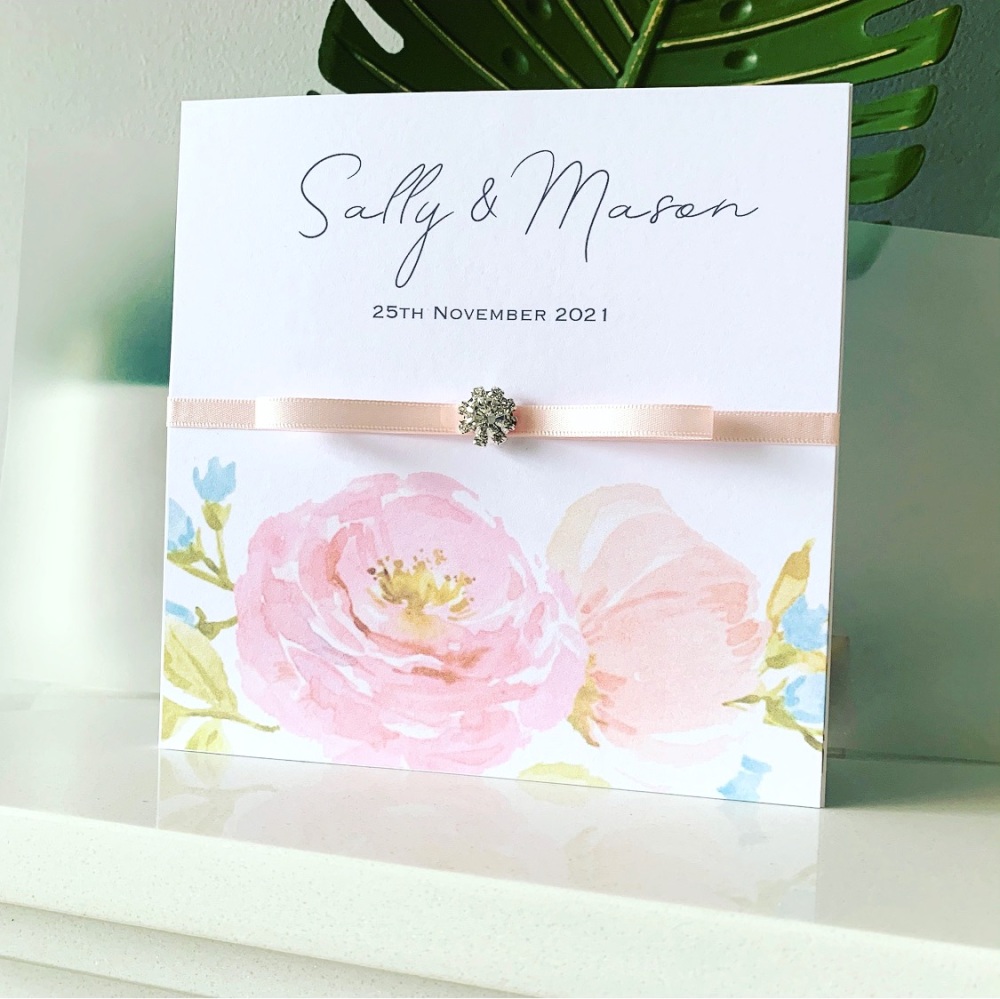 Luxury Peonie Wedding Invitation Sample