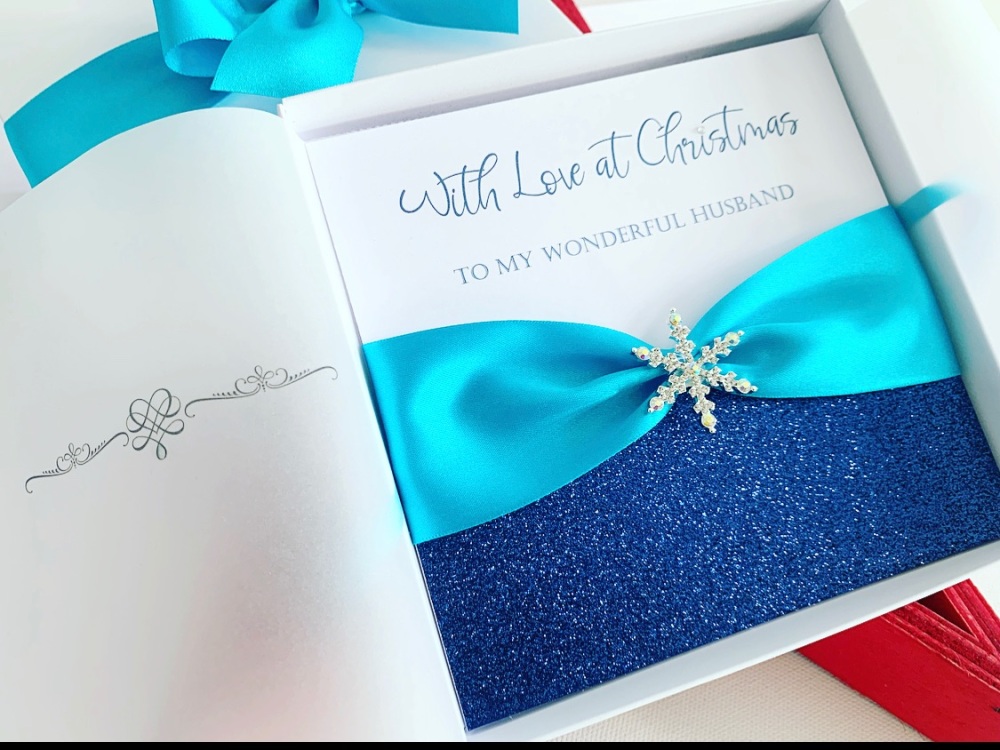 Luxury Handmade Christmas Card for Husband