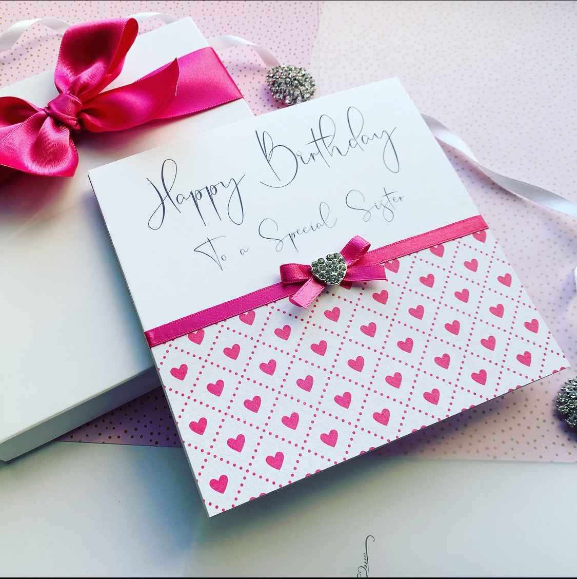 Pretty in pink luxury birthday card
