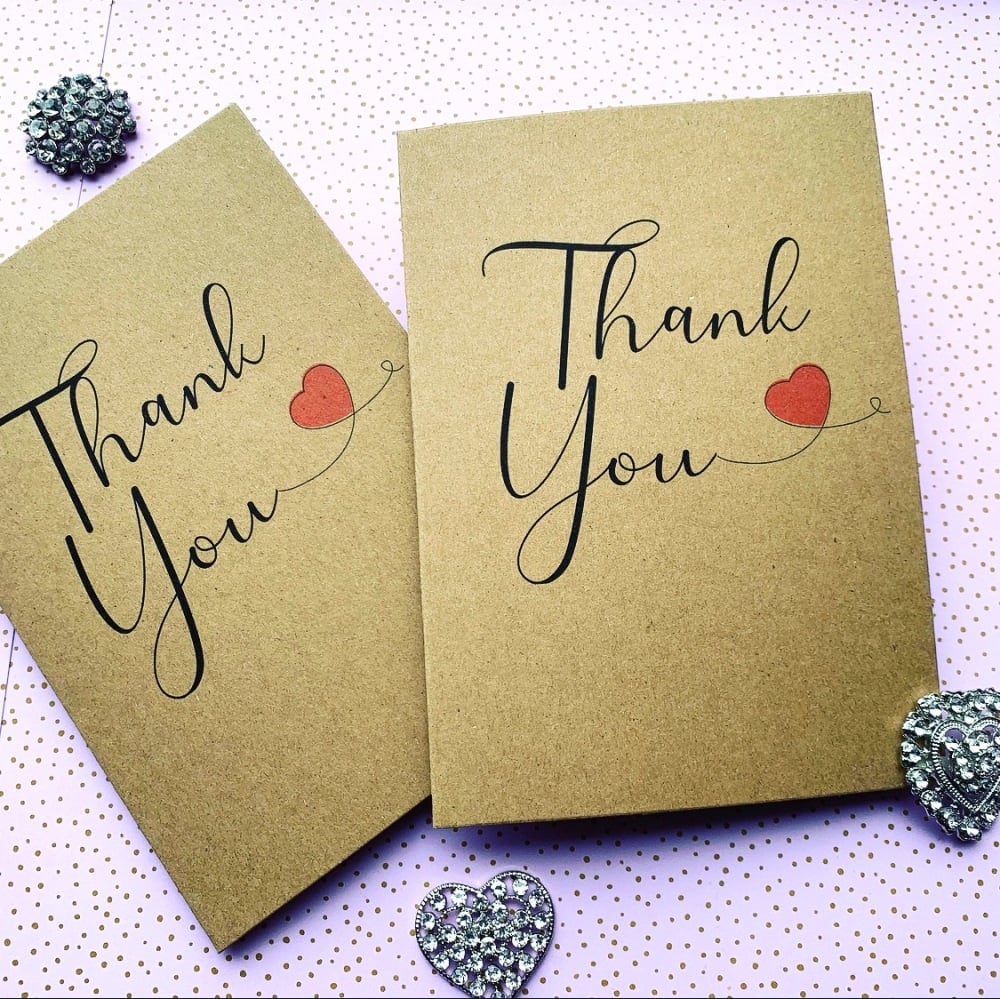 Rustic Thank You Cards Pack with Envelopes