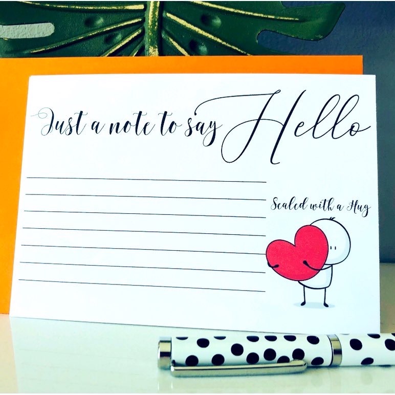 Cute Notecards with Envelopes Hug Design Postcards