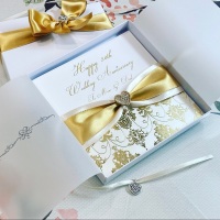 50th Golden Wedding Anniversary Card with Gift Box