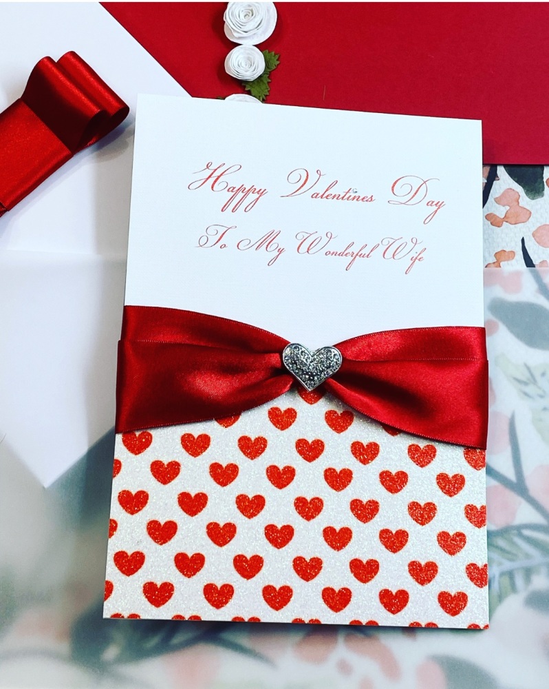 Luxury Valentines Day Card with Gift Box
