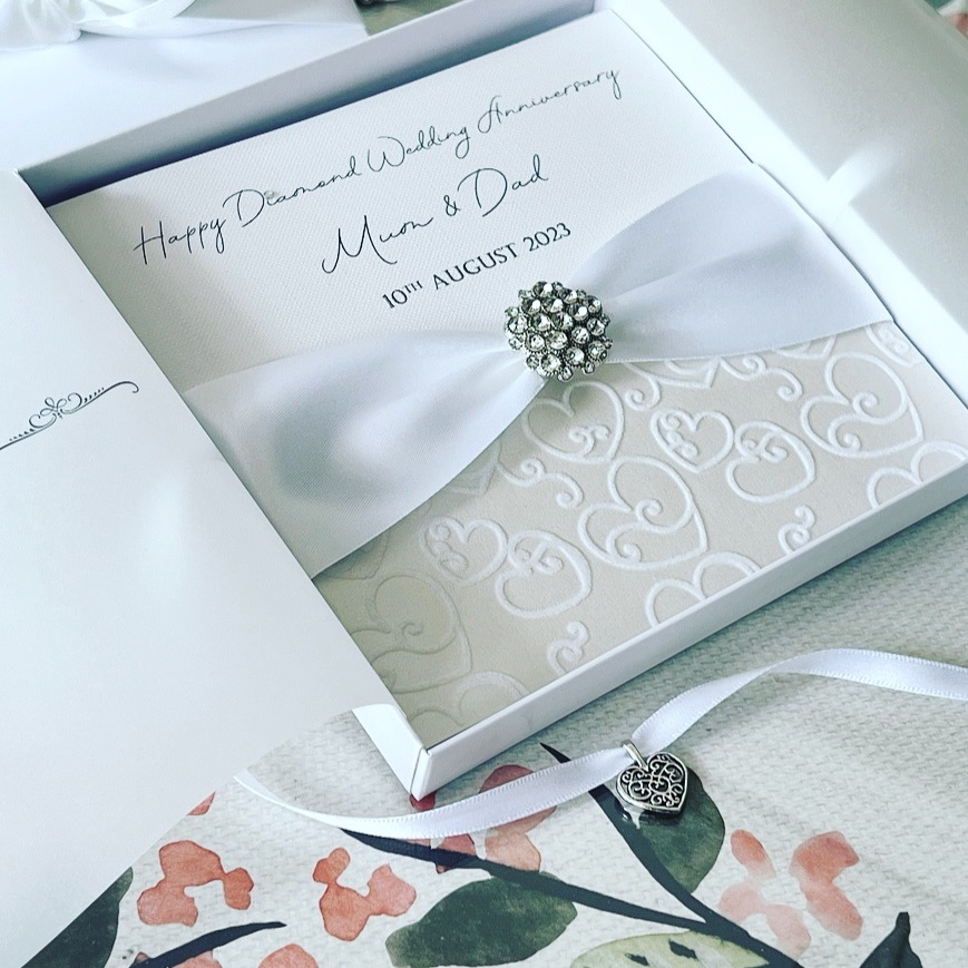 60th Diamond Wedding Anniversary Card Boxed Gift