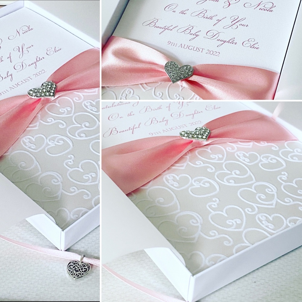 New Baby Luxury Personalised Card with Gift Box