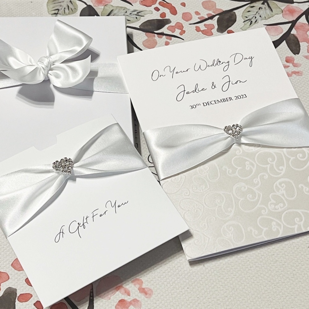 Personalised Large A5 Wedding Card in Ivory Cream, Boxed Keepsake Gift