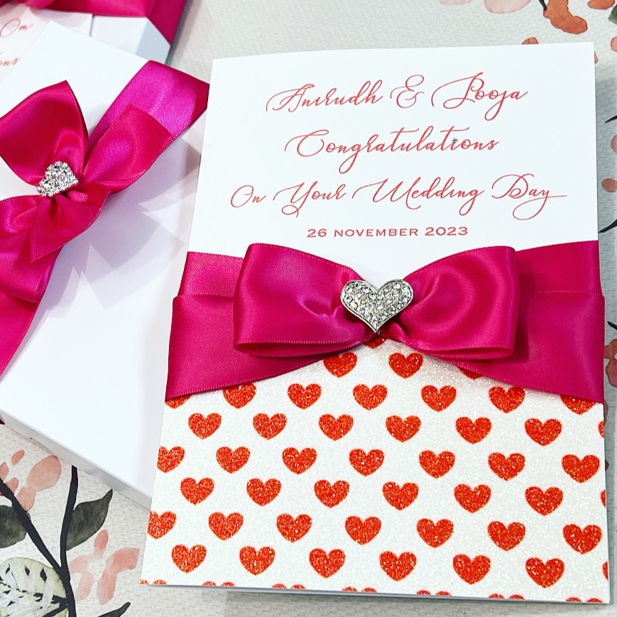 Personalised Indian Asian Wedding Card with Gift Box