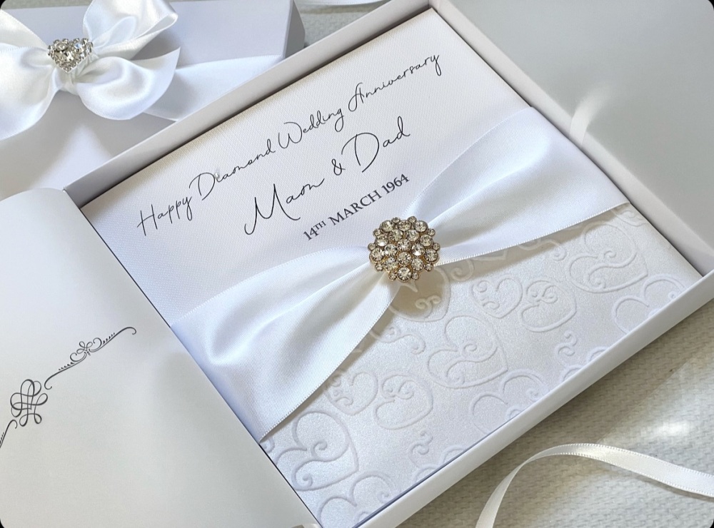 60th Diamond Wedding Anniversary Card Boxed Gift