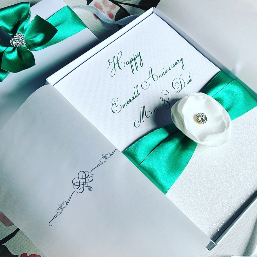 Emerald 55th Wedding Anniversary Luxury Boxed Card