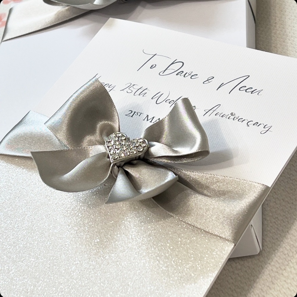 Silver 25th Wedding Anniversary Luxury Boxed Card