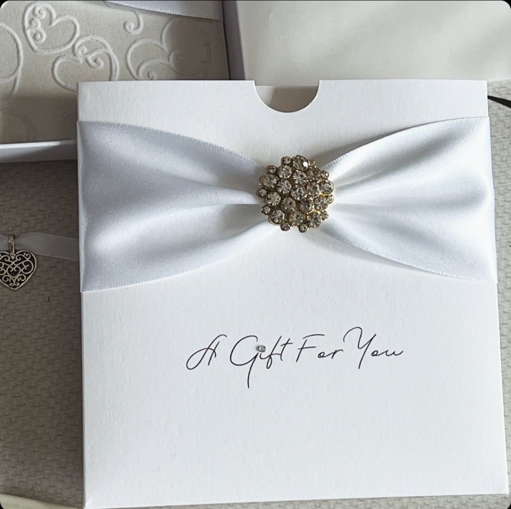 Luxury Wedding Day Card with Crystal, Personalised and Gift Boxed