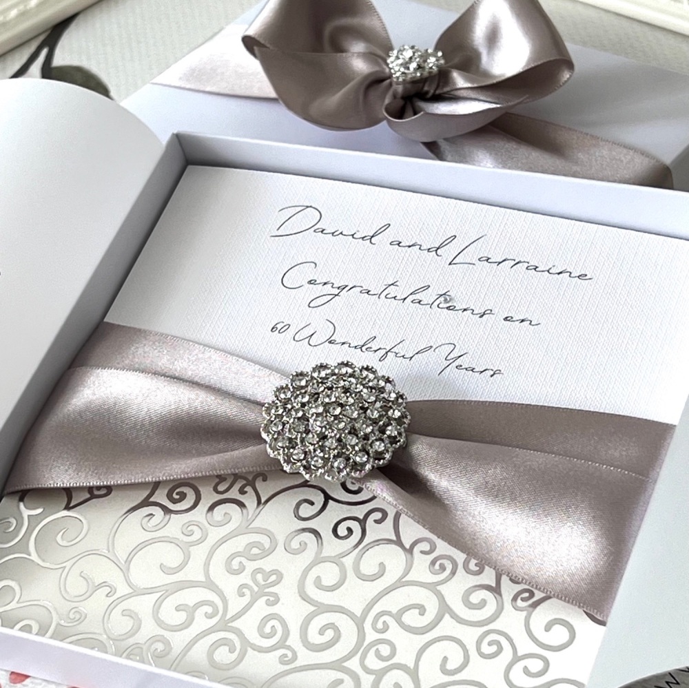 Diamond 60 Years Wedding Anniversary Card Boxed Gift
